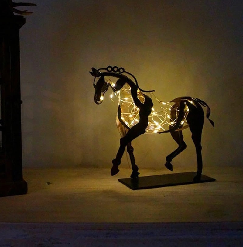 תאורת לד בצורת סוס בעבודת יד