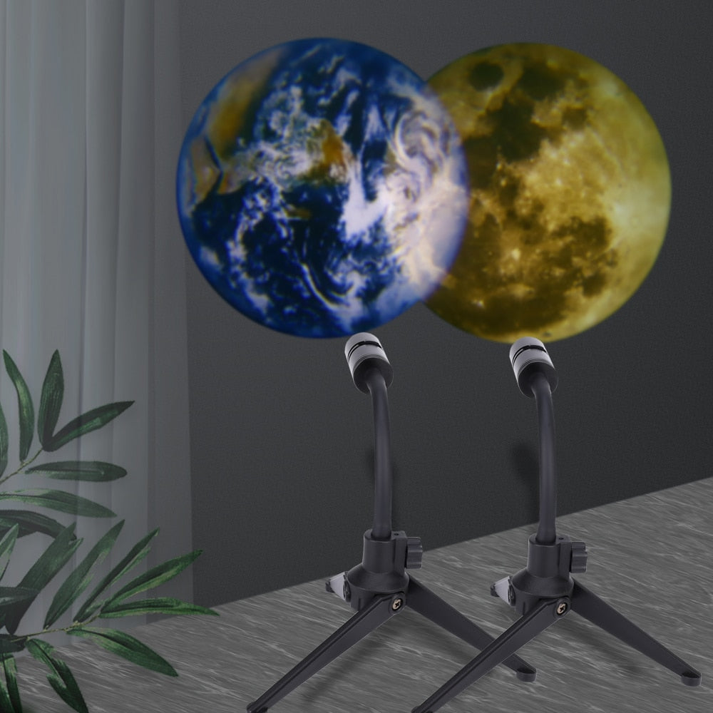 מנורת לד בצורת ירח וכדור הארץ